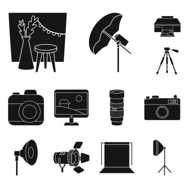 İş ve hobi sembolü vektör tasarımı. Stok lar için iş ve fotoğraf vektör simgesi koleksiyonu.