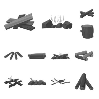 Orman ve parke işareti vektör tasarımı. Web için orman ve günlük stok sembolü nün toplanması.