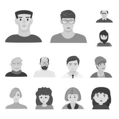 Avatar ve yaratıcı logo vektör tasarımı. Stok için avatar ve kişi vektör simgesi kümesi.