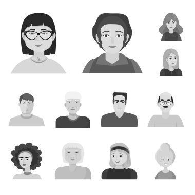 Mesleğin izole nesnesi ve ofis logosu. Meslek ve moda stok vektör illüstrasyon seti.