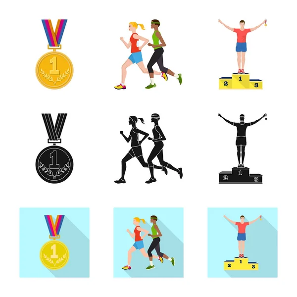 Vectorillustratie van sport en winnaar teken. Collectie van sport en fitness voorraad vectorillustratie. — Stockvector