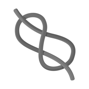 Düğüm ve ip simgesinin vektör çizimi. Stok için düğüm ve sekiz vektör simgesi kümesi.