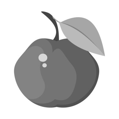 Elma ve yaprak sembolü vektör illüstrasyon. Web için elma ve meyve suyu stok sembolü toplama.