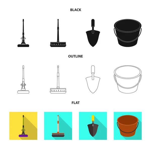 Objeto isolado de limpeza e sinal doméstico. Coleta de limpeza e lavagem vetor ícone para estoque . — Vetor de Stock