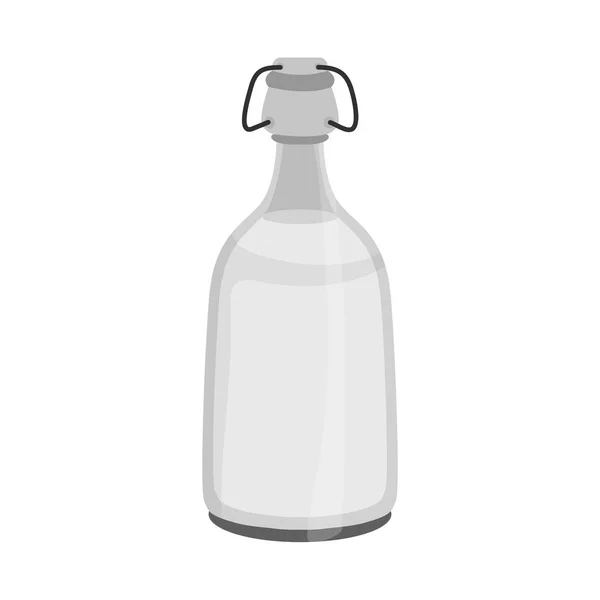 Vector illustration of bottle and milk sign. Collection of bottle and drink stock symbol for web. — Stock Vector