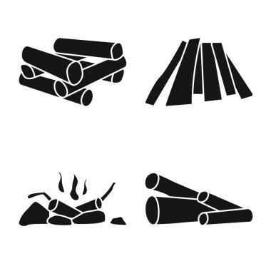 Kaba ve ormancılık simgesinin izole nesnesi. Stok için kaba ve doğa vektör simgesinin toplanması.