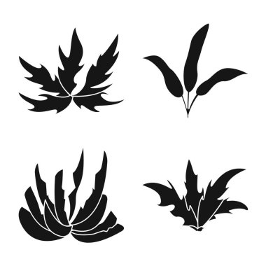 Doğa ve çevre sembolüvektör illüstrasyon. Stok için doğa ve çim vektör simgesi kümesi.