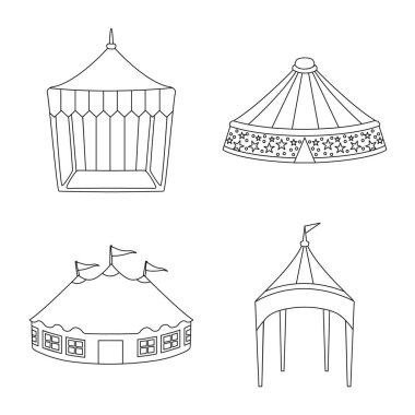 Çatı ve katlanır sembolün vektör tasarımı. Stok lar için çatı ve mimari vektör simgesi kümesi.