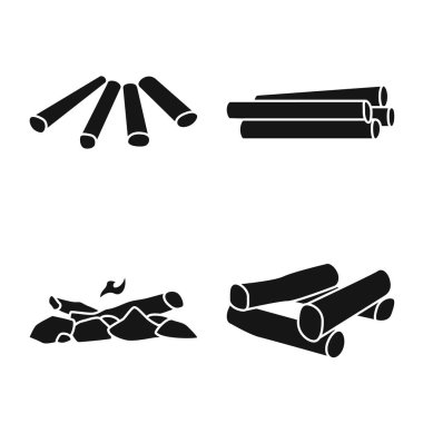 Kaba ve ormancılık simgesinin izole nesnesi. Stok için kaba ve doğa vektör simgesinin toplanması.