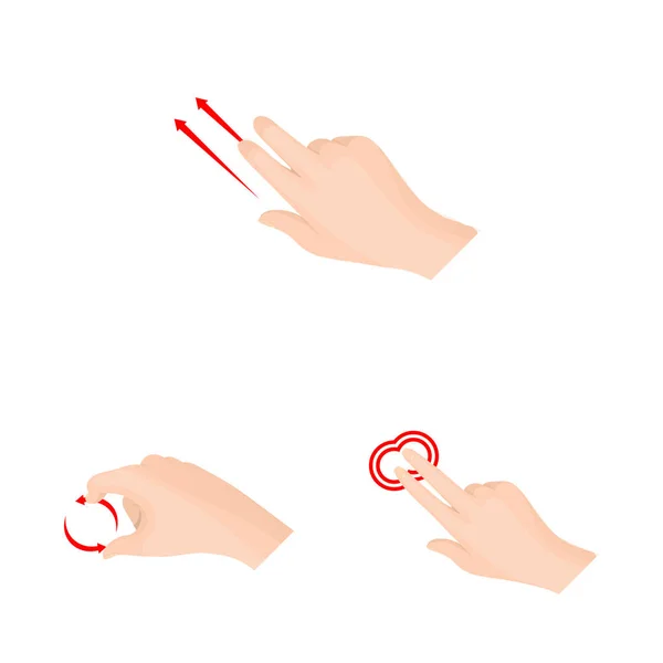 Vektor-Design von Touchscreen und Hand-Symbol. Sammlung von Touchscreen und Touchstock-Symbol für das Web. — Stockvektor