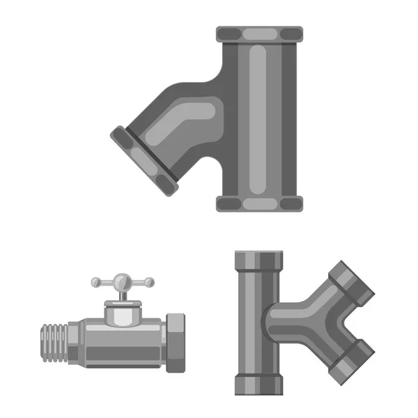 Conception vectorielle du symbole de tuyau et de tube. Collecte d'illustrations vectorielles de tuyaux et de pipelines . — Image vectorielle