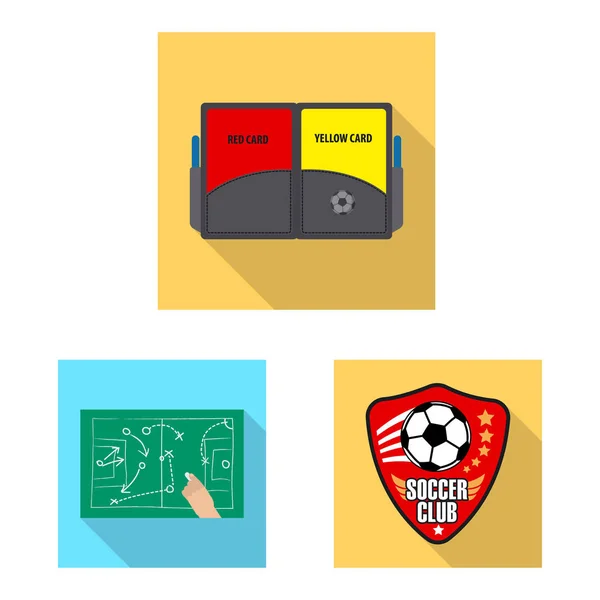 Vector design futball- és felszerelés-szimbólum. Gyűjtemény-ból foci és a verseny vektor ikon készlet. — Stock Vector