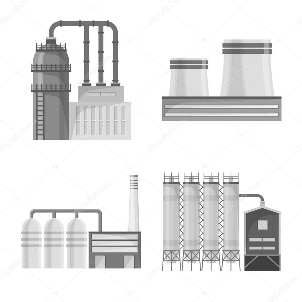Vector illustration of production and structure icon. Collection of production and technology vector icon for stock.