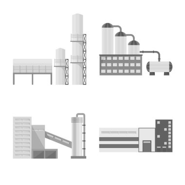 Üretim ve yapısı simgesi yalıtılmış nesne. Üretim ve stok için teknoloji vektör simge kümesi.
