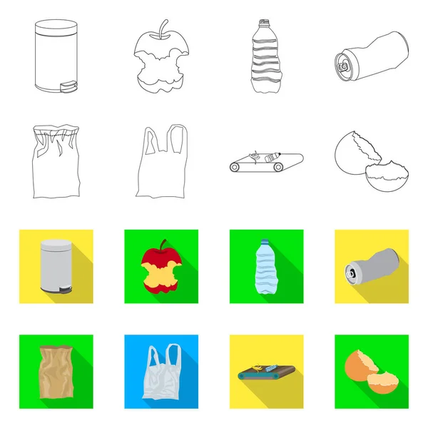 Векторная иллюстрация символа мусора и мусора. Сбор мусора и символа отходов для интернета . — стоковый вектор