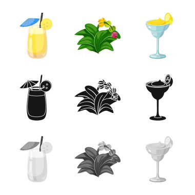 Vektör çizim doğal ve vejetaryen sembolü. Hisse senedi için doğal ve yeme vektör simge kümesi.