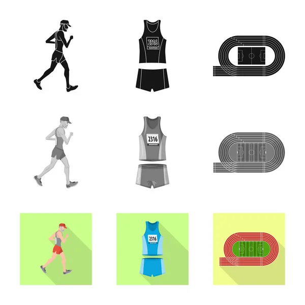 Isolerade objekt av sport och vinnare-logotypen. Samling av sport- och fitness aktiesymbol för webben. — Stock vektor