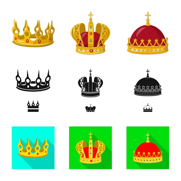 Vectorillustratie van de middeleeuwse en adel logo. Set van middeleeuwse en monarchie voorraad vectorillustratie. — Stockvector