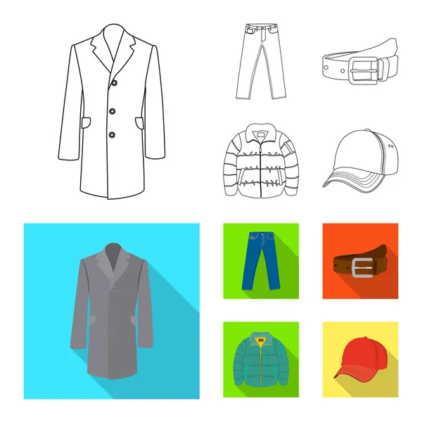 Ontwerp van de vector van mens en kleding pictogram. Collectie van mens en slijtage voorraad vectorillustratie. — Stockvector
