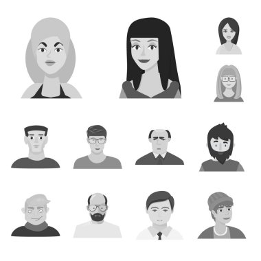 Avatar ve yaratıcı sembolüizole nesne. Avatar ve kişi stok vektör illüstrasyon koleksiyonu.