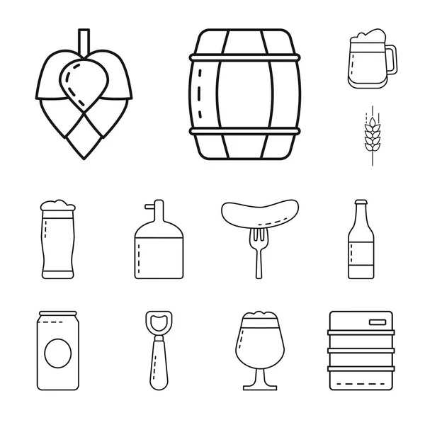 Illustration vectorielle du logo artisanal et pub. Collection d'artisanat et oktoberfest stock symbole pour le web . — Image vectorielle