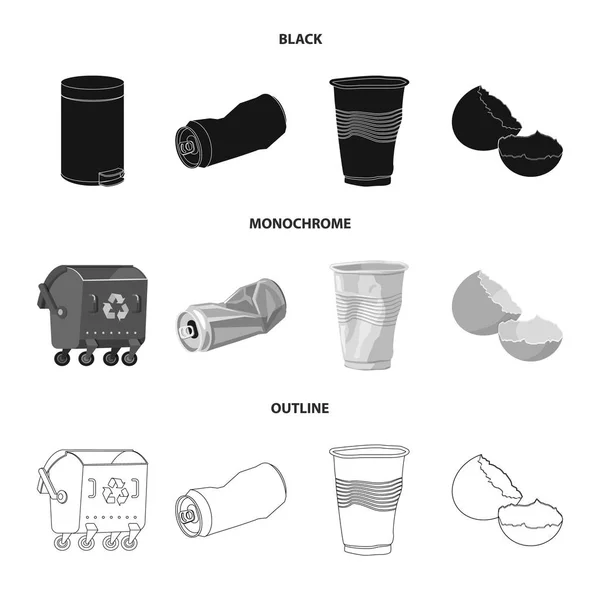 Conception vectorielle des déchets et du logo indésirable. Collecte des déchets et illustration vectorielle des déchets . — Image vectorielle