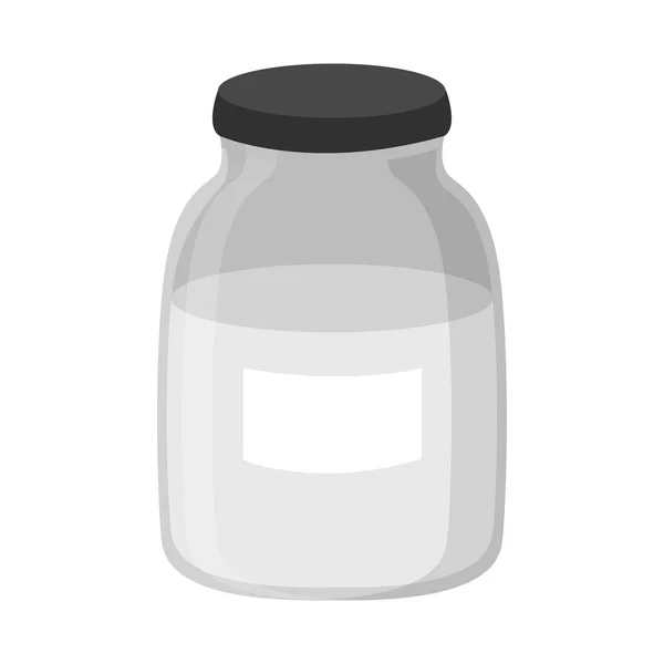 Ilustração vetorial do frasco e logotipo do leite. Coleção de frasco e garrafa símbolo de estoque para web . —  Vetores de Stock