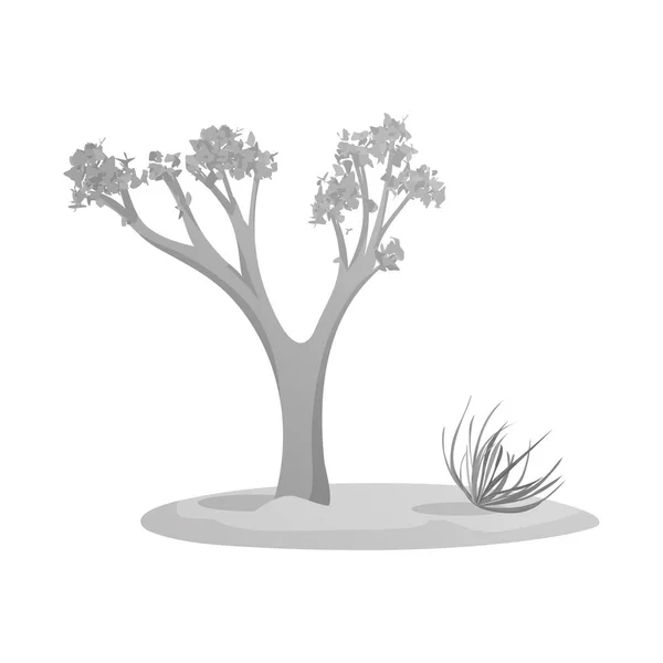 Vector illustratie van boom en Tumbleweed pictogram. Set van boom en westerse voorraad vector illustratie. — Stockvector