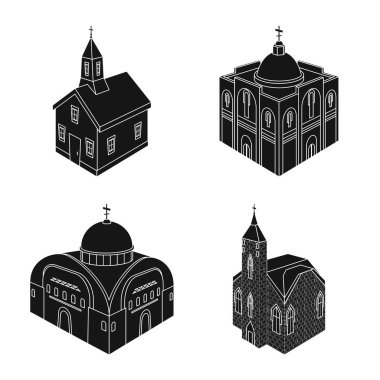 Bucak ve inanç işaretiizole nesne. Stok lar için bucak ve bina vektör simgesinin toplanması.