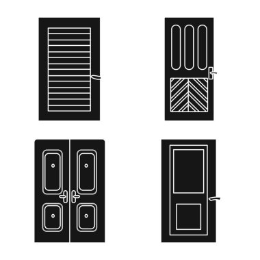 Dekoratif ve inşaat sembolü izole nesne. Stok için dekoratif ve iç vektör simgesi seti.