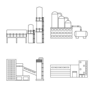 Üretim ve şirket tabelası vektör tasarımı. Web için üretim ve yapı stok sembolü seti.