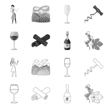 Çiftlik ve bağ logosu vektör tasarımı. Web için çiftlik ve ürün stok sembolü toplama.