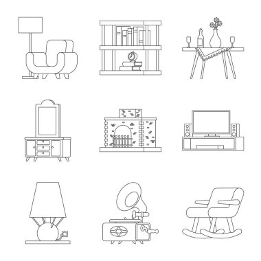 Aksesuarların vektör tasarımı ve ürün simgesi. Web için aksesuar ve stil stok sembolü seti.