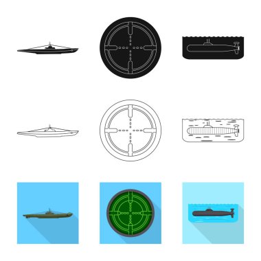 Savaş ve gemi simge vektör Illustration. Savaş ve filo hisse senedi simgesi için web topluluğu.