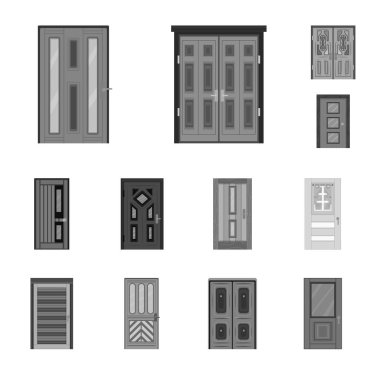 Bina ve ofis logosunun yalıtılmış nesnesi. Stok için bina ve modern vektör simgesi koleksiyonu.