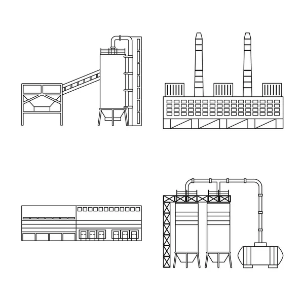 Conception vectorielle de la fabrication et icône de l'entreprise. Collection d'icônes vectorielles de fabrication et de structure pour stock . — Image vectorielle