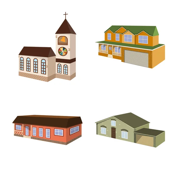 Ilustración vectorial del edificio y el logotipo del hogar. Colección de construcción y construcción icono vectorial para stock . — Vector de stock