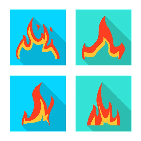 Conception vectorielle de symbole lumineux et dangereux. Collection de symboles de stock lumineux et de feu de forêt pour le web . — Image vectorielle