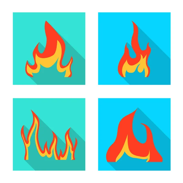 Illustration vectorielle du signe lumineux et dangereux. Ensemble d'illustration vectorielle de bouillon lumineux et de feu de forêt . — Image vectorielle