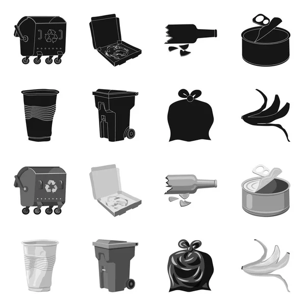 Objeto aislado de basura y símbolo de basura. Recolección de residuos e ilustración de vectores de residuos . — Vector de stock