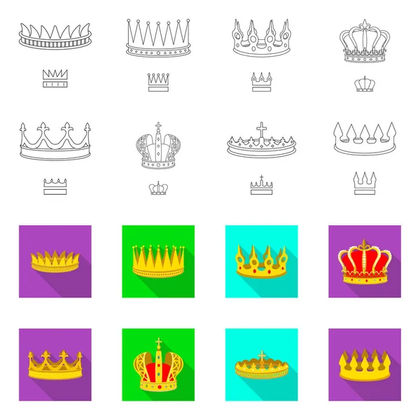 Desenho vetorial de símbolo medieval e nobreza. Conjunto de medieval e monarquia símbolo de estoque para web . — Vetor de Stock
