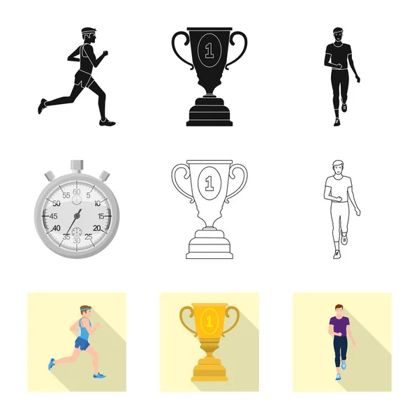 Objeto aislado del deporte y símbolo ganador. Colección de deporte y fitness vector icono para stock . — Vector de stock