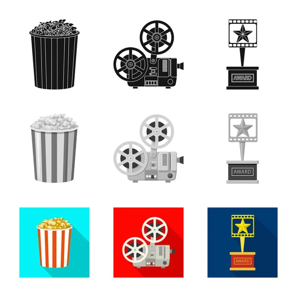 Isolerade objekt av TV- och filminspelningar ikonen. Samling av TV och Visa aktiesymbol för webben. — Stock vektor