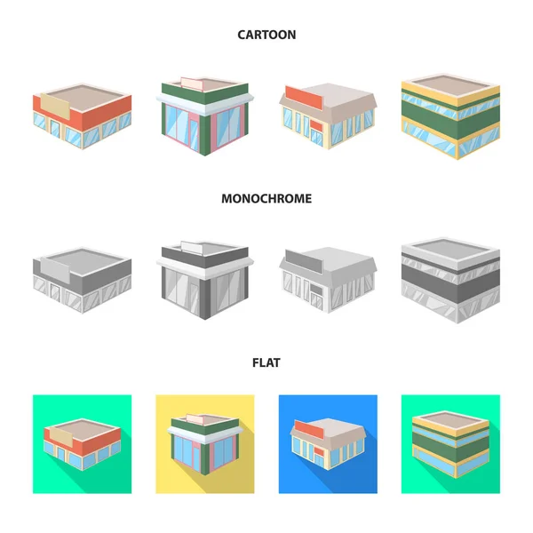 Progettazione vettoriale e icona urbana. Set di e illustrazione vettoriale casa stock . — Vettoriale Stock