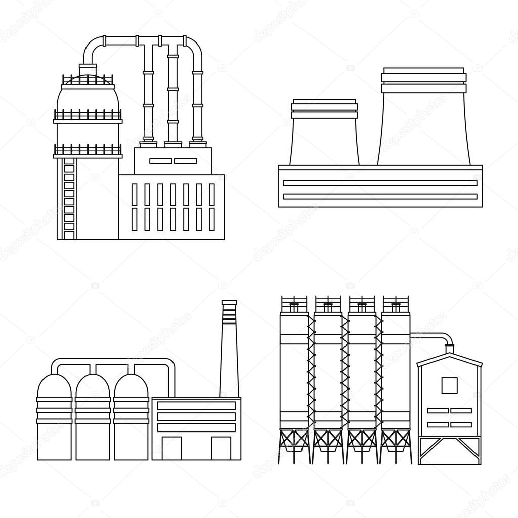 Vector illustration of manufacturing and company symbol. Collection of manufacturing and structure stock symbol for web.