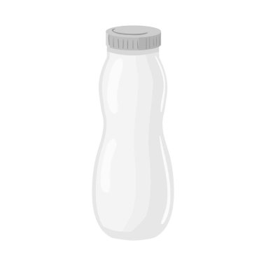 Şişe ve süt simgesivektör tasarımı. Stok için şişe ve plastik vektör simgesi kümesi.