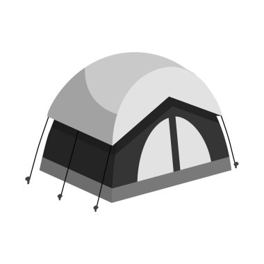 Çadır ve kamp işareti vektör tasarımı. Web için çadır ve yolculuk stok sembolü koleksiyonu.