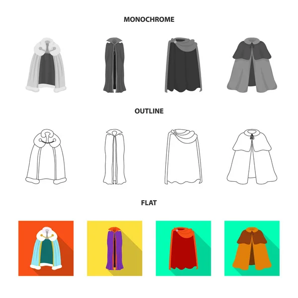 Diseño vectorial del material y logotipo de la ropa. Conjunto de material y prendas de vestir símbolo de tela . — Archivo Imágenes Vectoriales