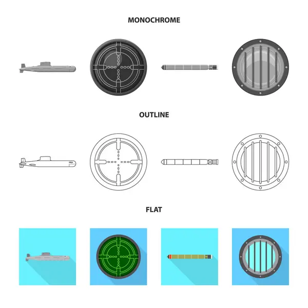 Vektor-Design von Krieg und Schiffsikone. Illustration von Krieg und Flottenbestand. — Stockvektor