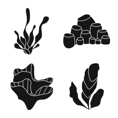 Dekorasyon ve yaban hayatı simgesi izole nesne. Web için dekorasyon ve akvaryum stok sembolü Koleksiyonu.